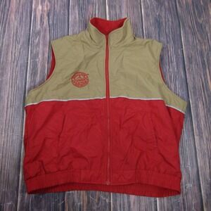 Riverside Vest Mens XL Red Fleece Full Zip Schwan's Logo Reflective Piping